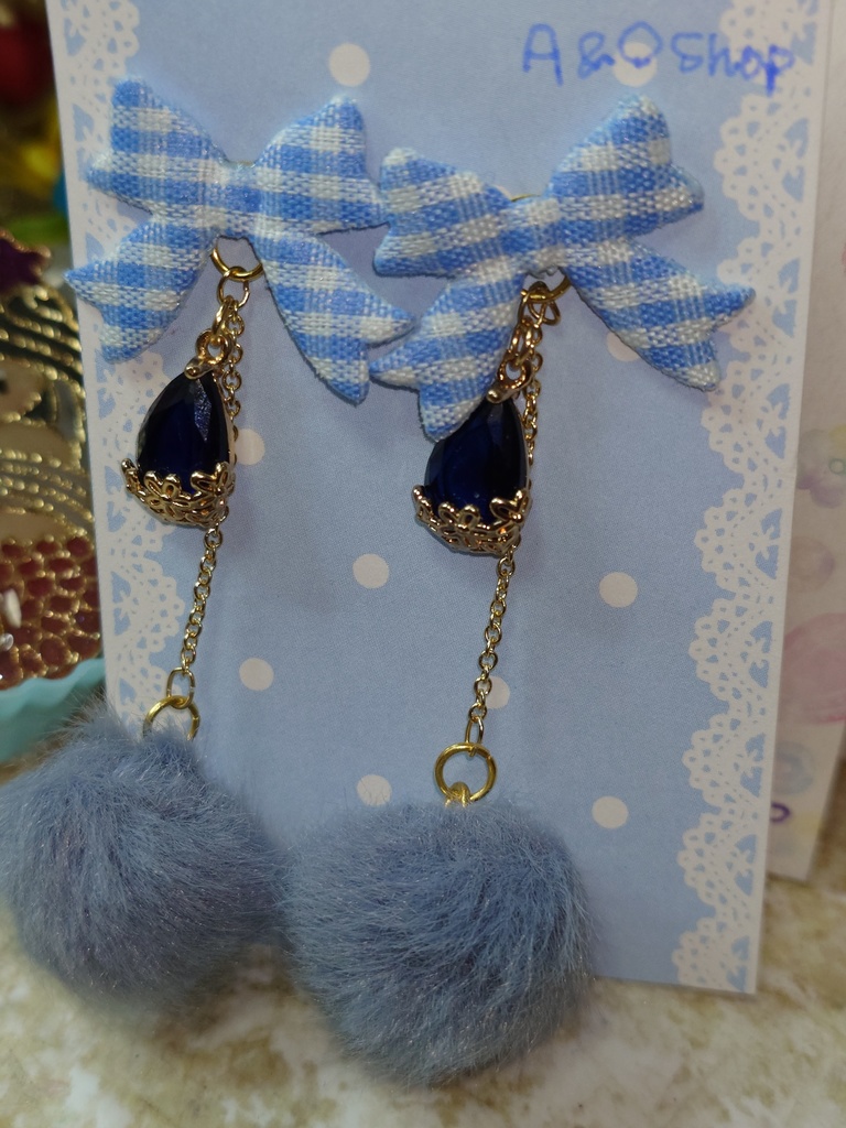 Winterリボンのピアス