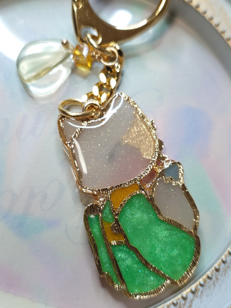 和装お狐様キーホルダー(向日葵)