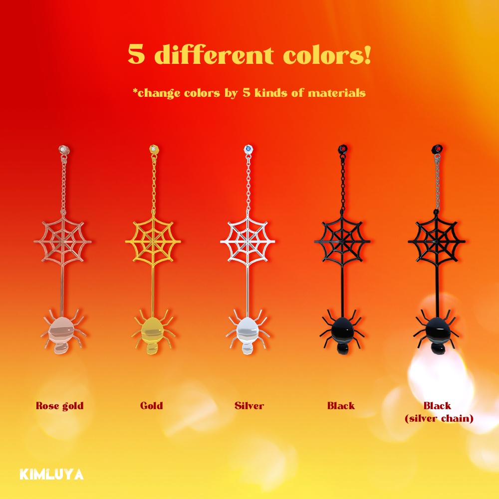 クモのイヤリング Spider Earrings