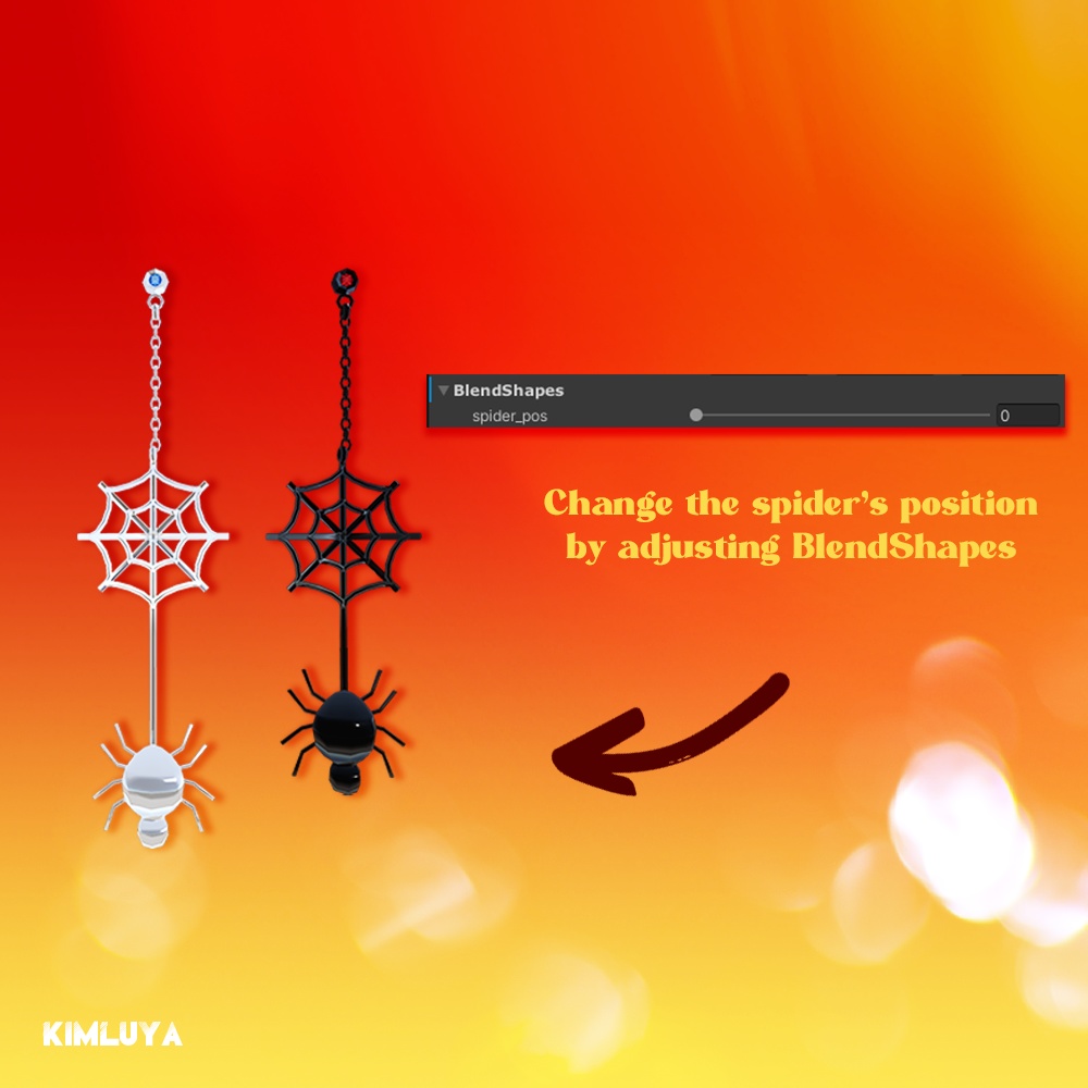 クモのイヤリング Spider Earrings