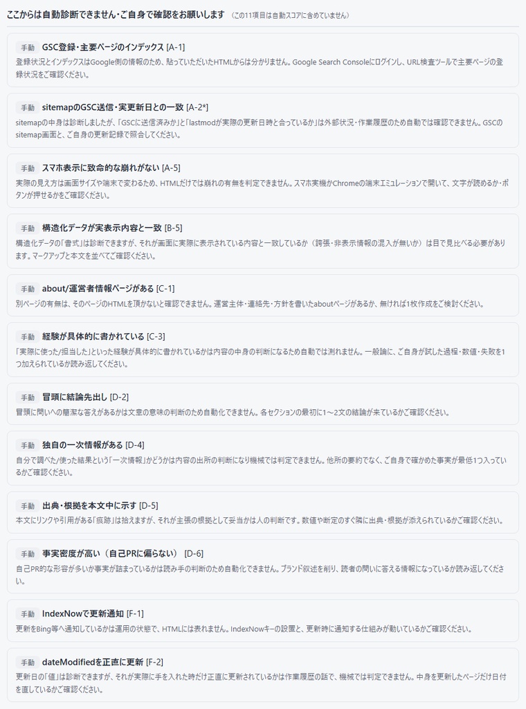 貼るだけGEO/LLMO実装ツールキット 完全版|AI検索対応を自動診断→そのまま貼れる構造化データを生成
