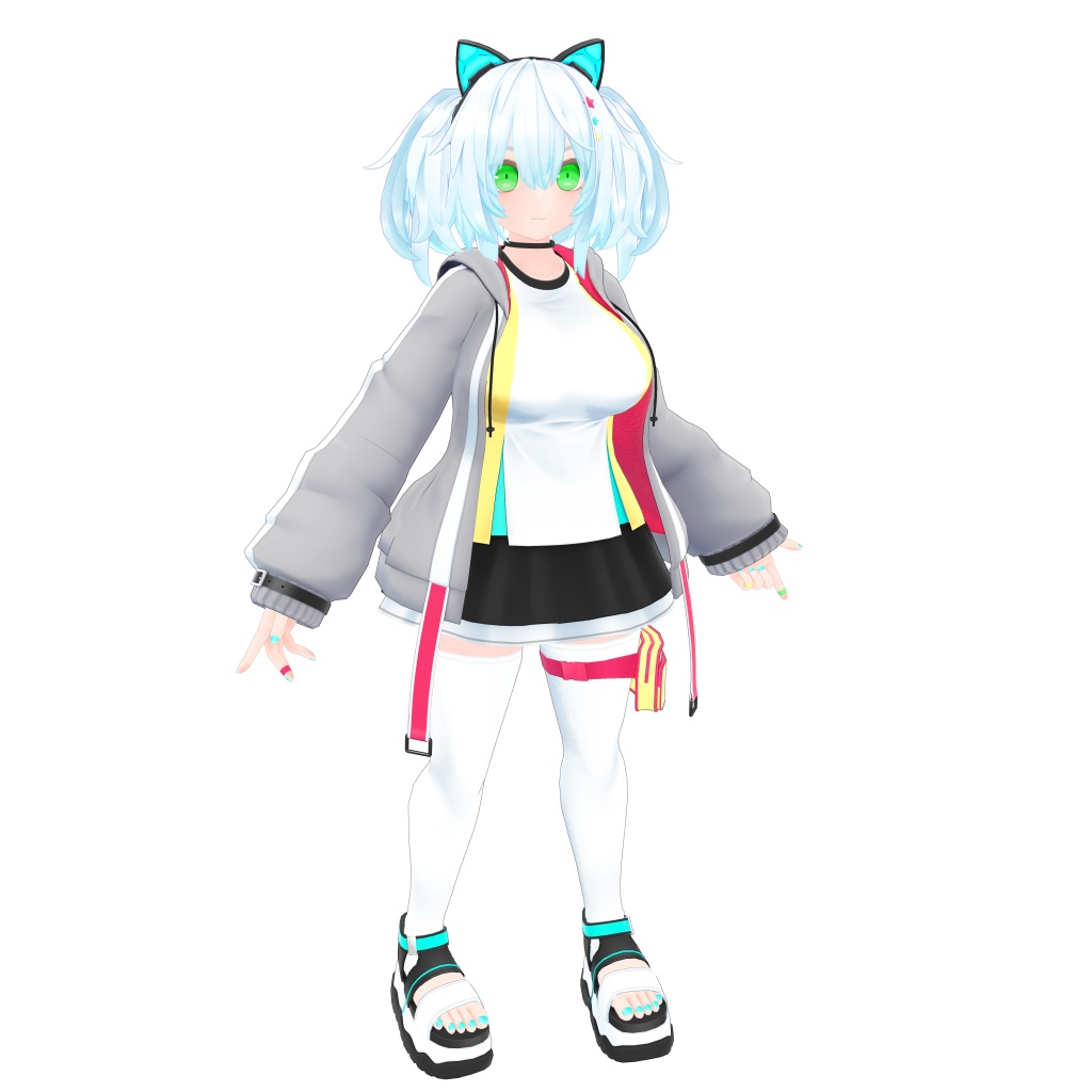 【VRアバター向け3Dモデル】『ゲーム少女 Amu(アミュ)』【VCC対応】