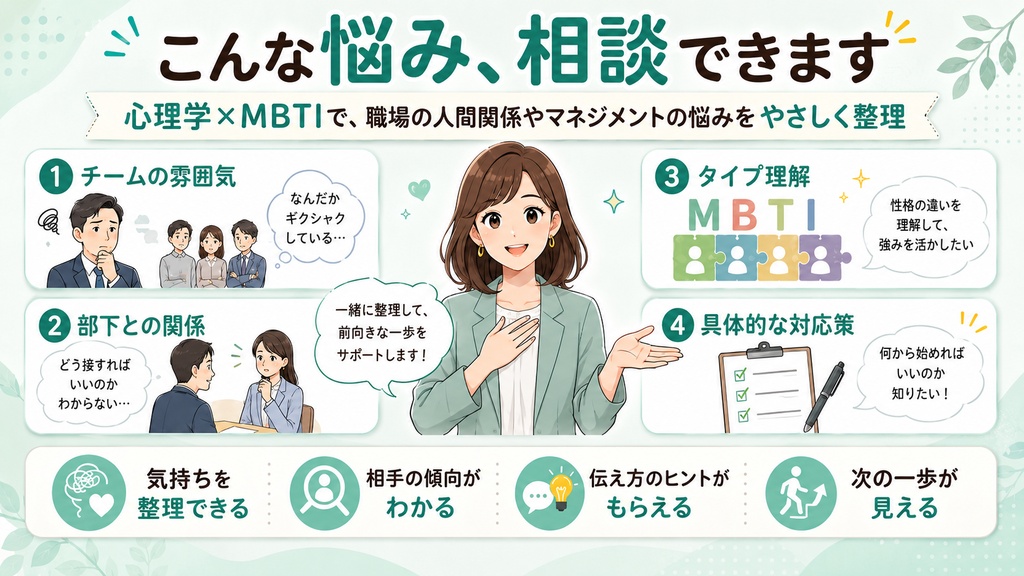 MBTIと心理学で優しくアドバイスする中野さん(AIツール)