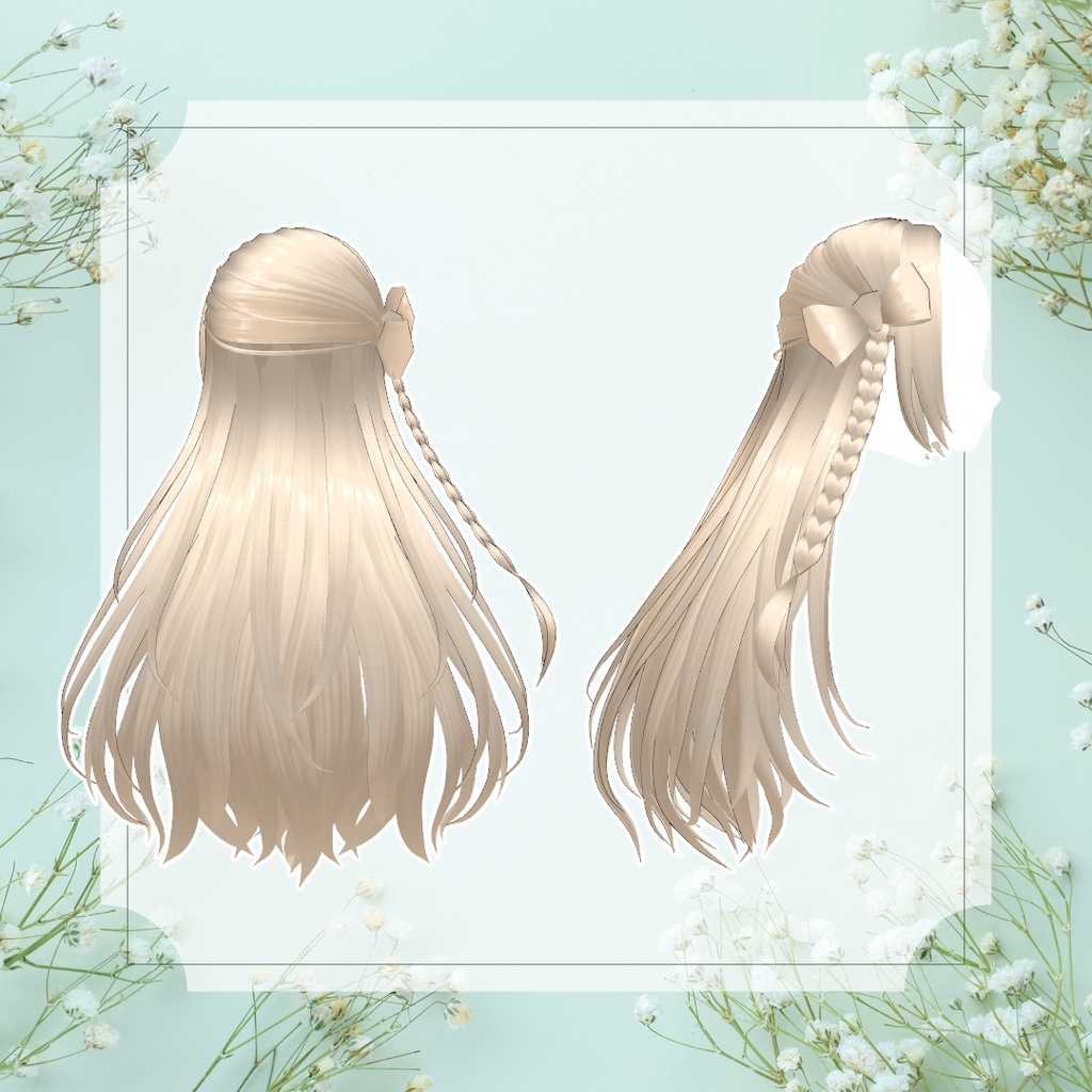 【VRoid/XWear】リボンハーフアップ