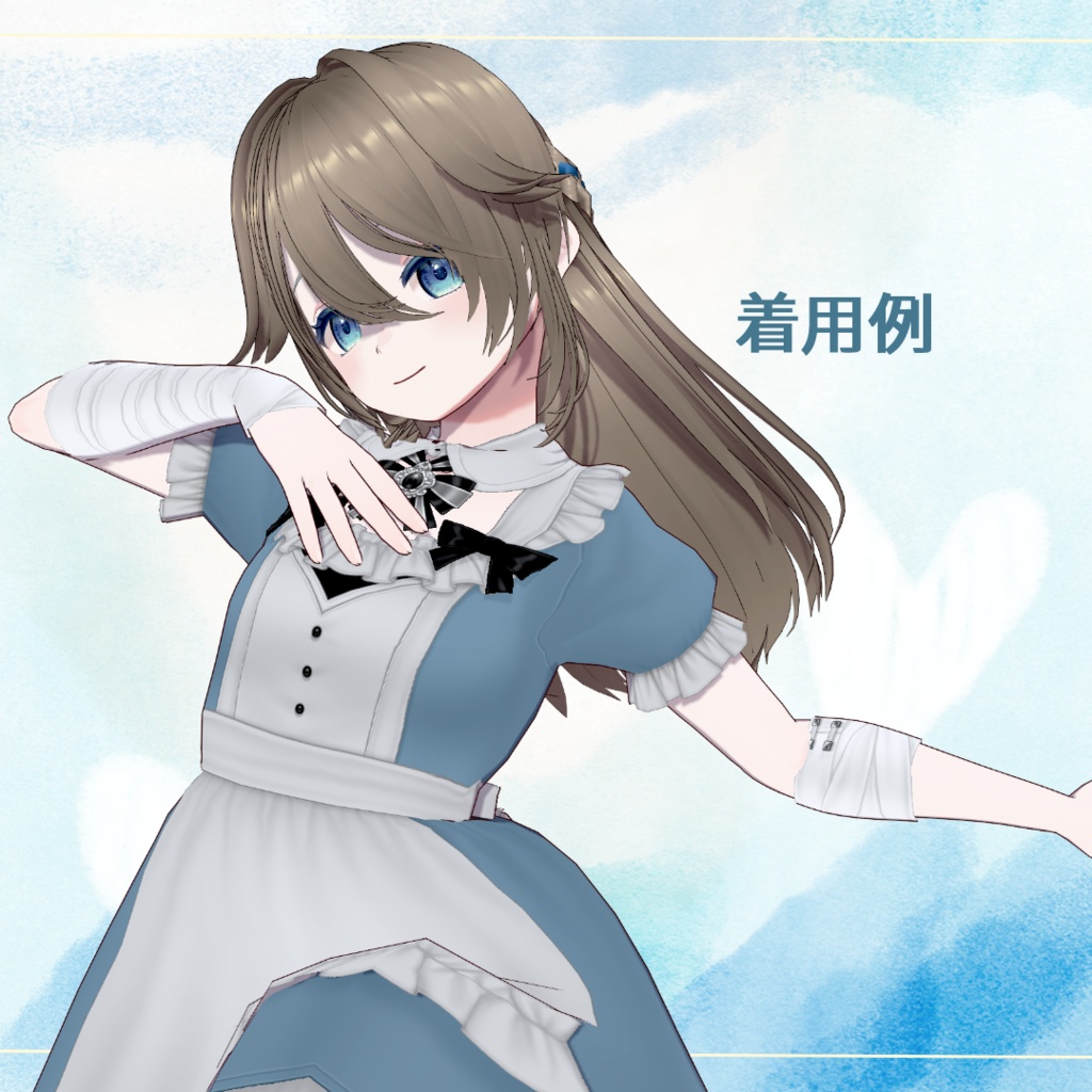 【VRoid/XWear】リボン編み込みハーフアップ