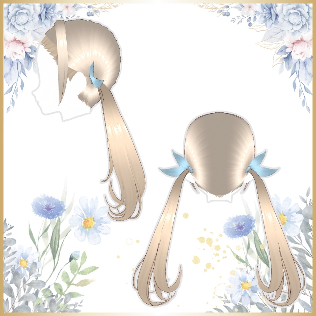 【VRoidヘアプリセット】くるりんローツイン ~キャンペーン中!~