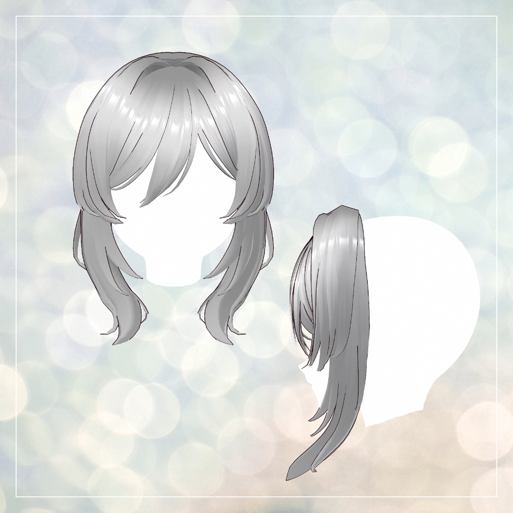 【無料/Free】レイヤードふんわり横髪+前髪【VRoidヘアプリセット】