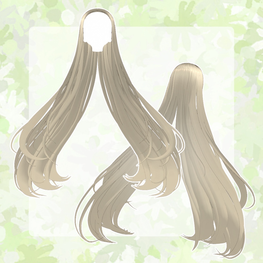 【VRoidヘアプリセット】センター分けロングヘア
