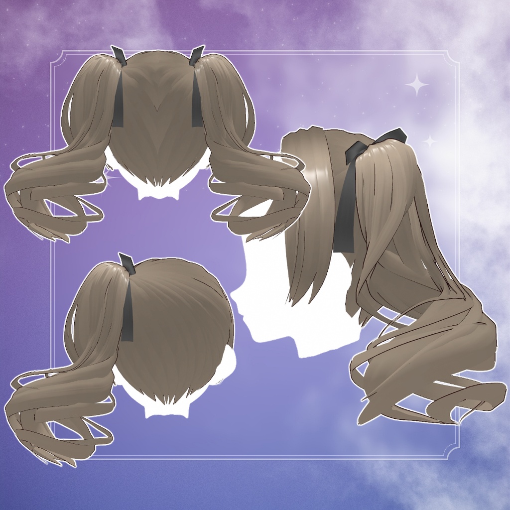 【VRoidヘアプリセット】巻き髪テール