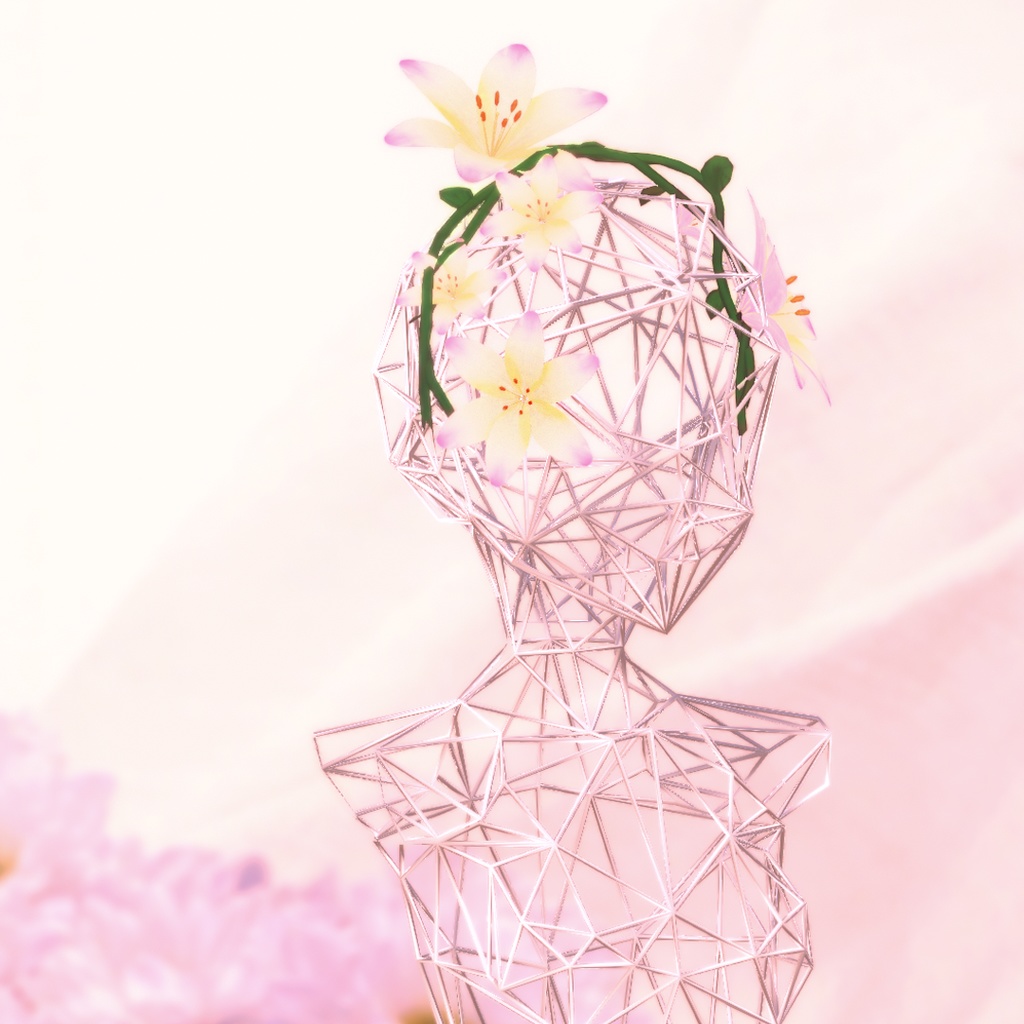 【VRChat想定】白百合乙女の花冠【パラケット特価】