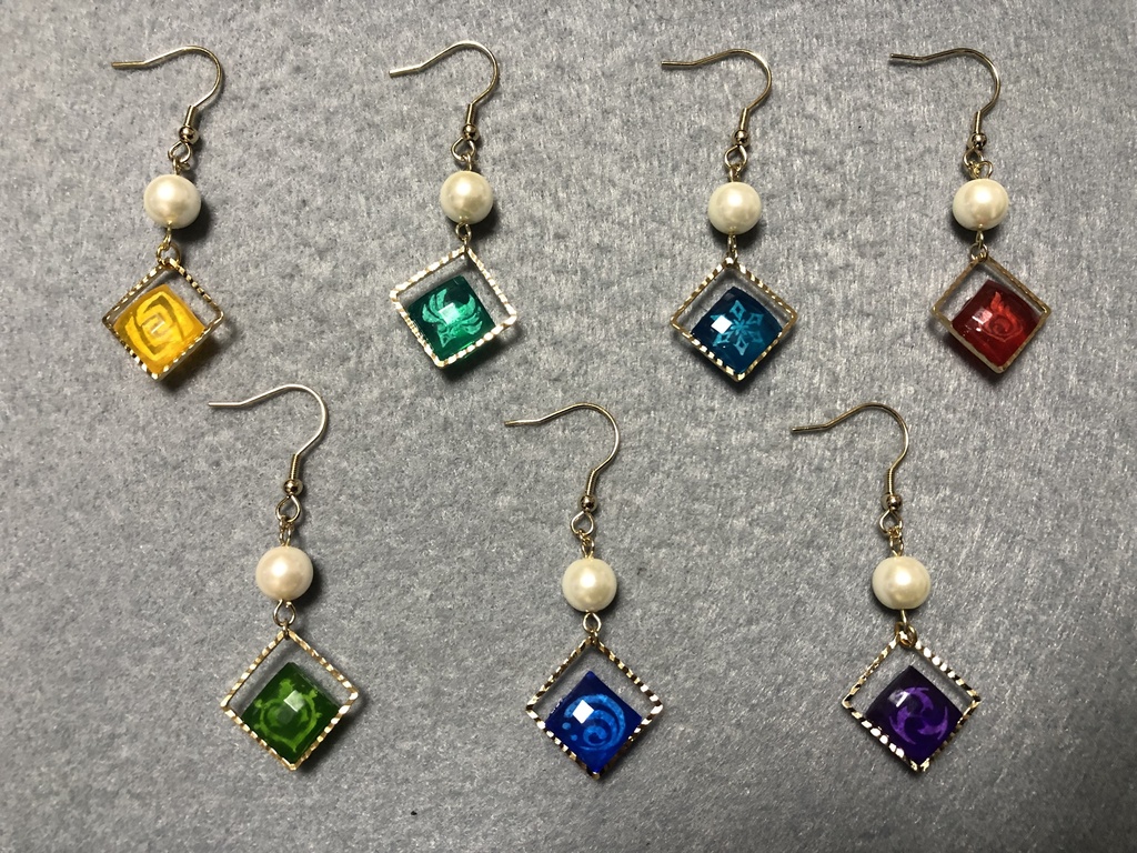 【原神】神の目ピアス・イヤリング(璃月)