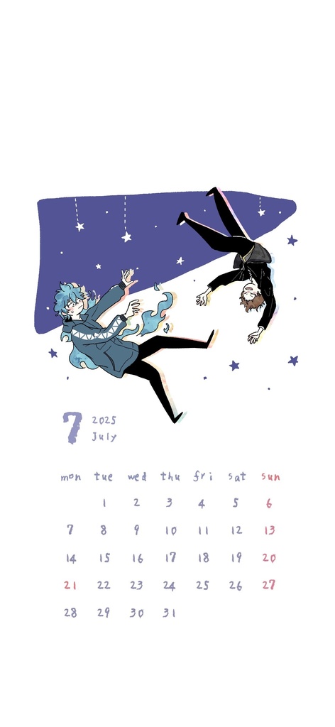 7月用カレンダー🎋