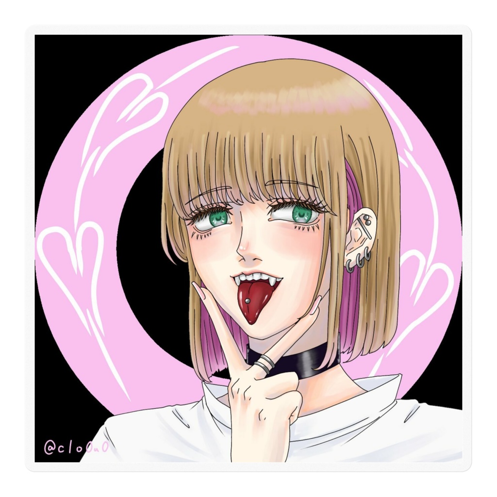 サブカル女子ピンクステッカー