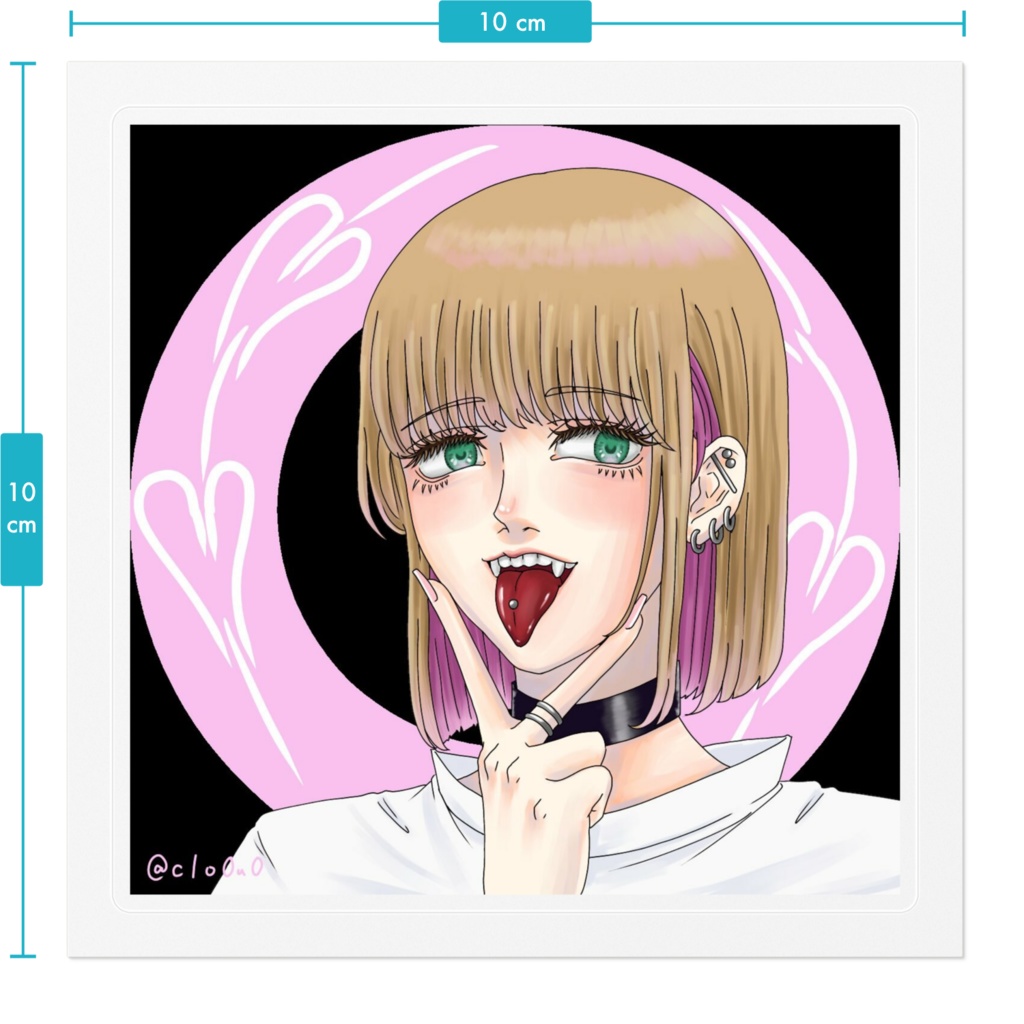 サブカル女子ピンクステッカー