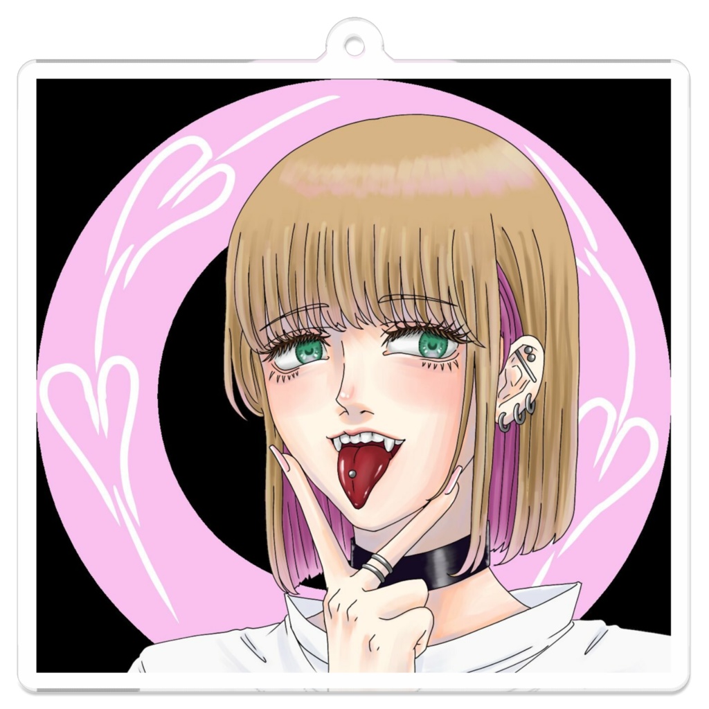 サブカル女子ピンクアクキー