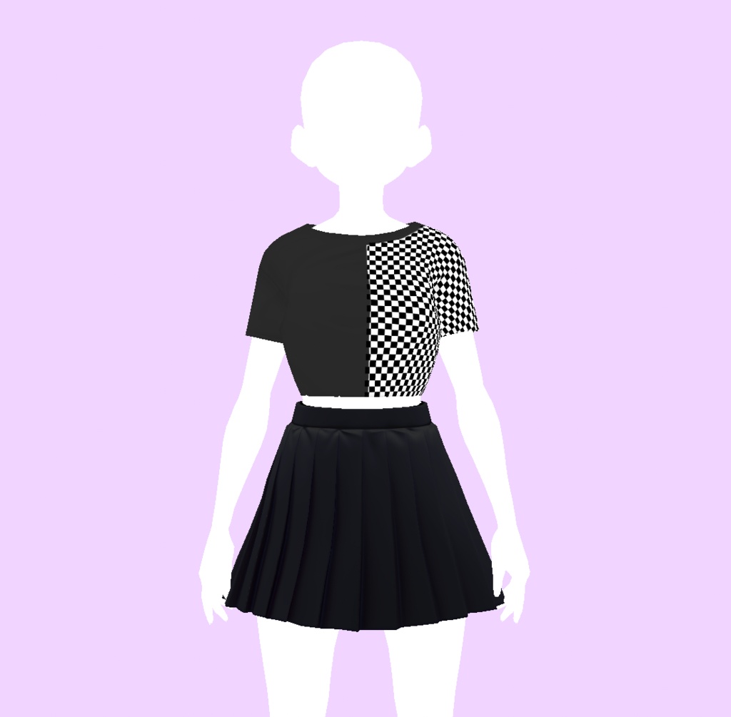 [VRoid用 ] [無料版あり] free checkered plaid shirt +dress