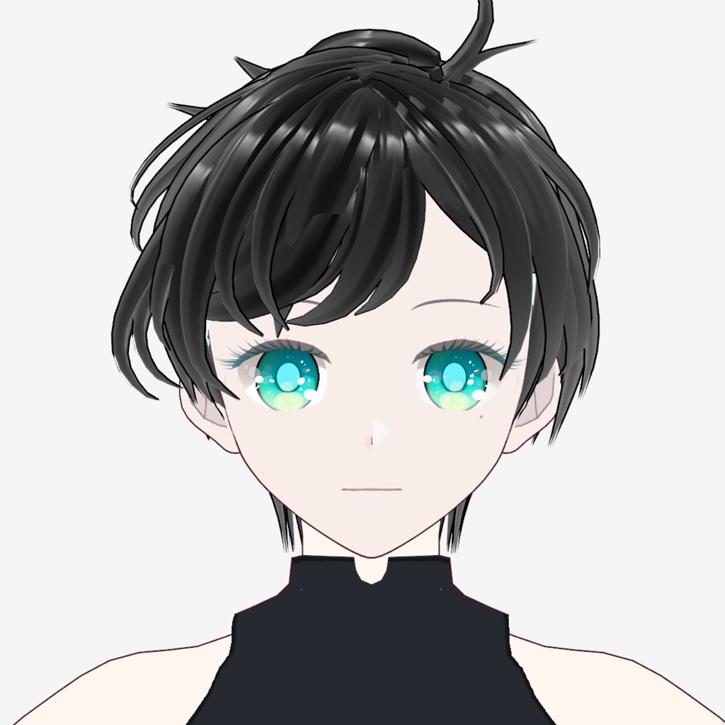 【Vroidヘアプリセット】ブラックマッシュショート