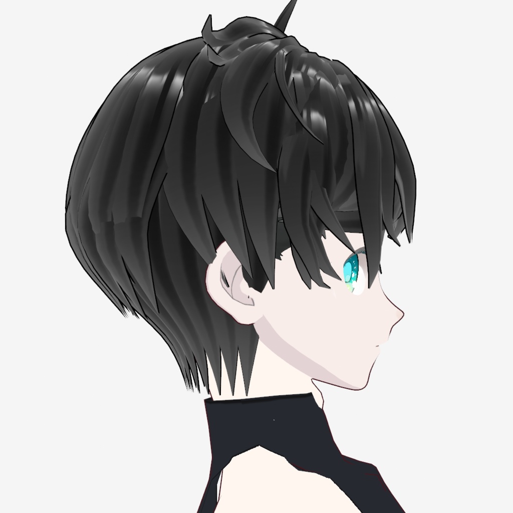 【Vroidヘアプリセット】ブラックマッシュショート