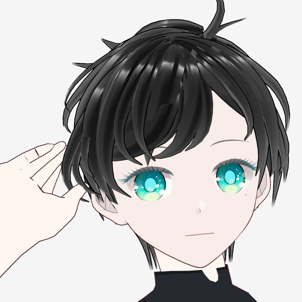 【Vroidヘアプリセット】ブラックマッシュショート