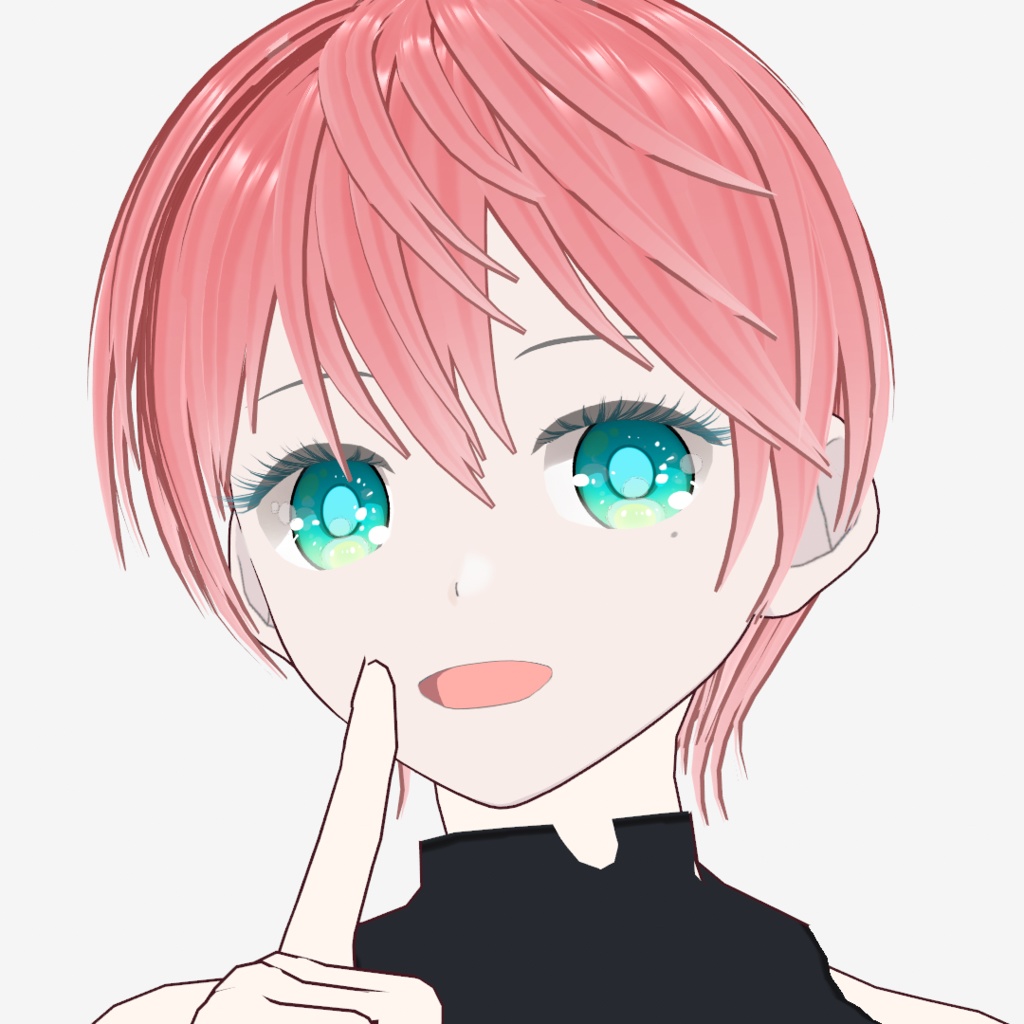 【Vroidヘアプリセット】ピンクさらさらショート