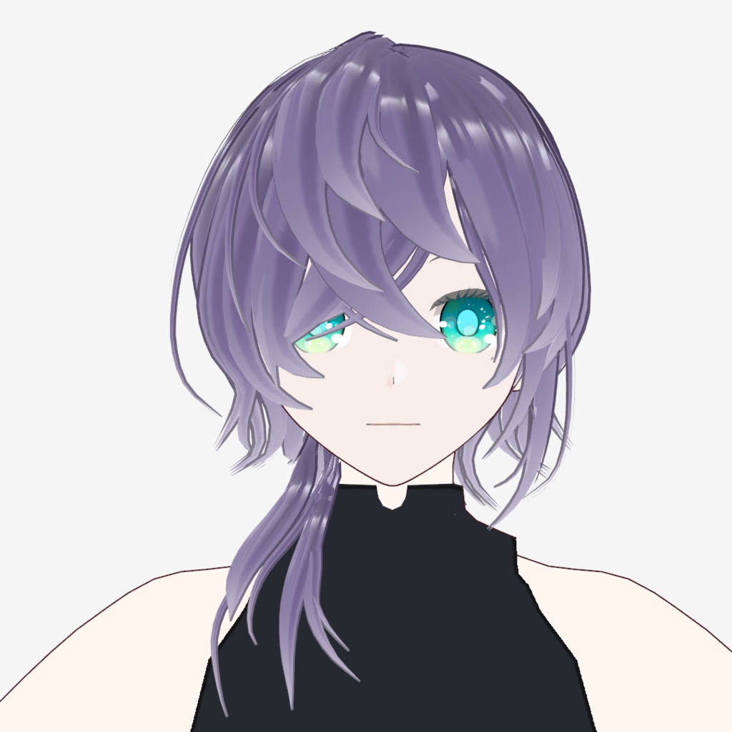 【Vroidヘアプリセット】クリアパープル目隠れサイドテール