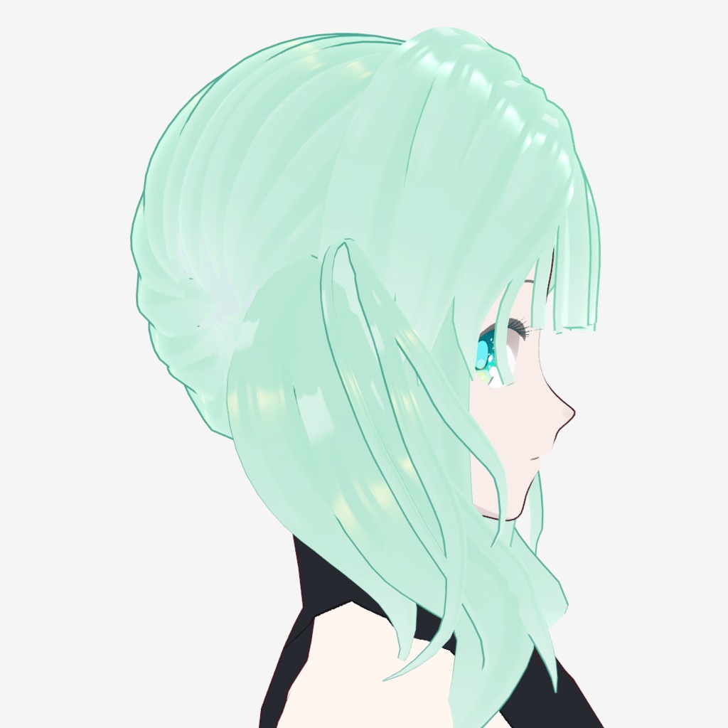 【Vroidヘアプリセット】ライトグリーンツインテール