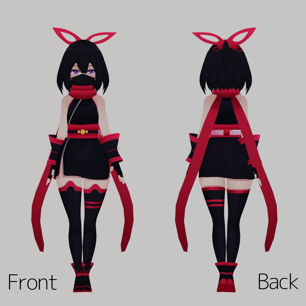 オリジナル3Dモデル「シンプルくのいち"サヤ"」