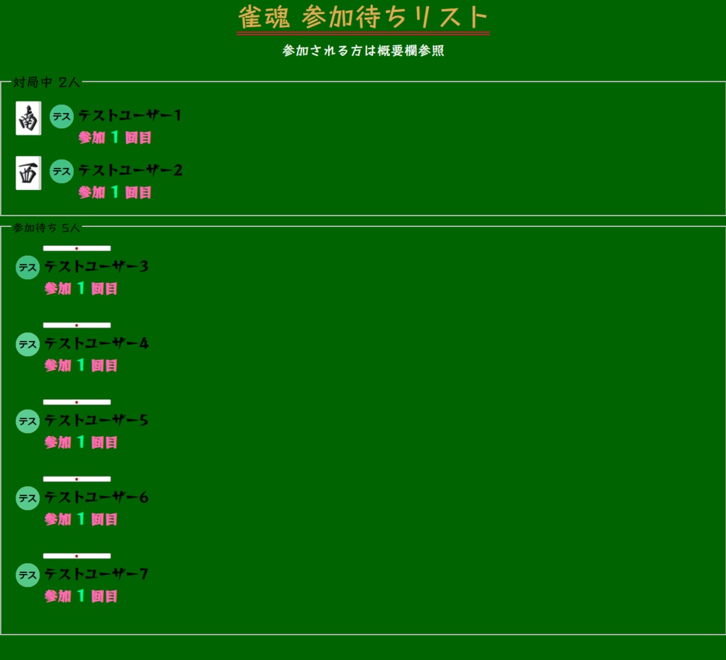 視聴者参加型雀魂(麻雀)向け!参加型管理を麻雀風に表示するわんコメ配布テンプレート【order-mahjongsoul】