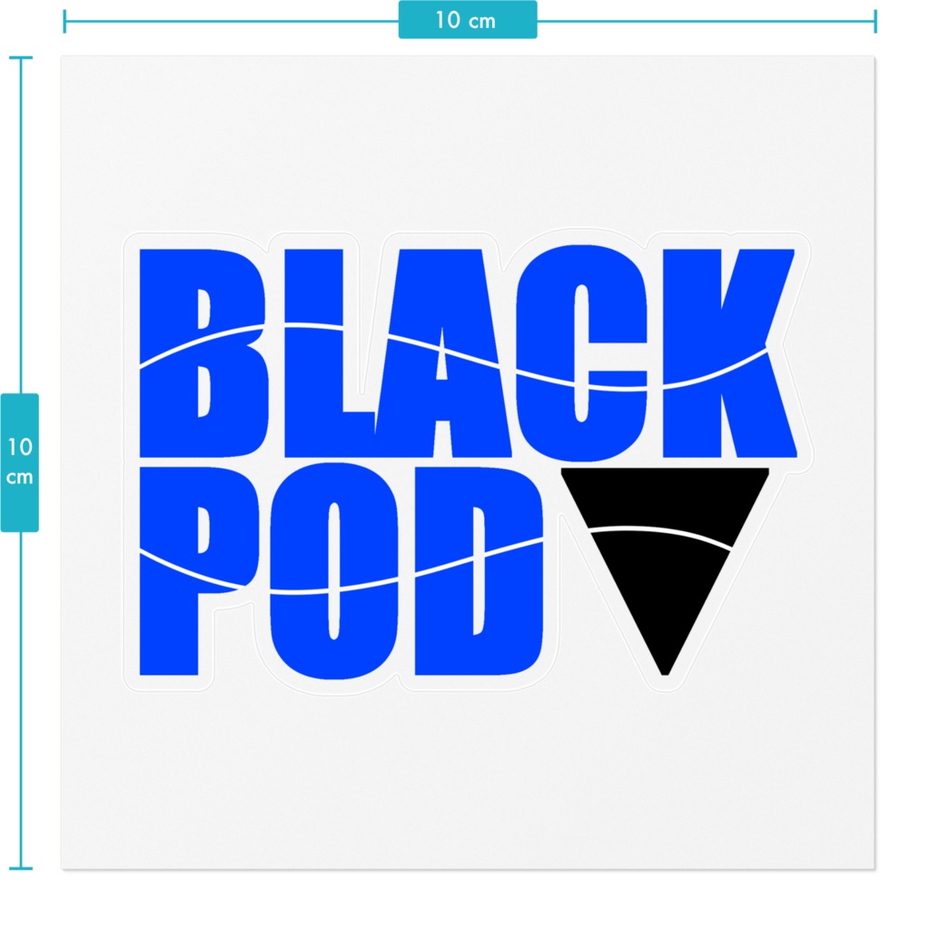 BLACK POD ステッカー1(青)