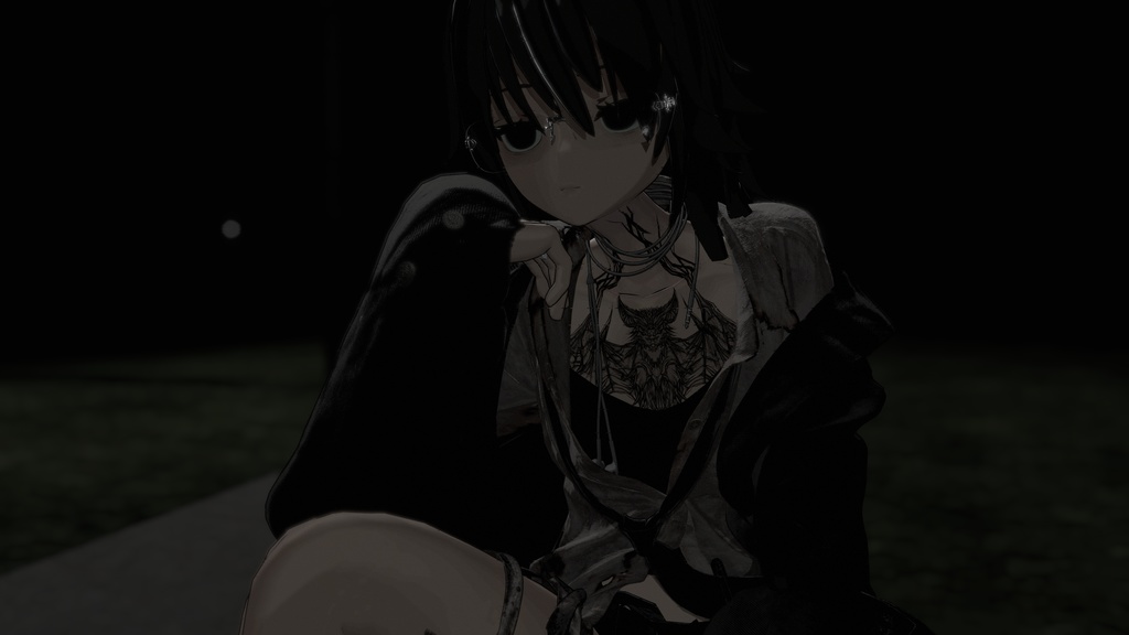 Halloween/蝙蝠タトゥー 6アバター対応(Velnica/マヌカ/ルルネ/森羅/しゅあん/Sio)