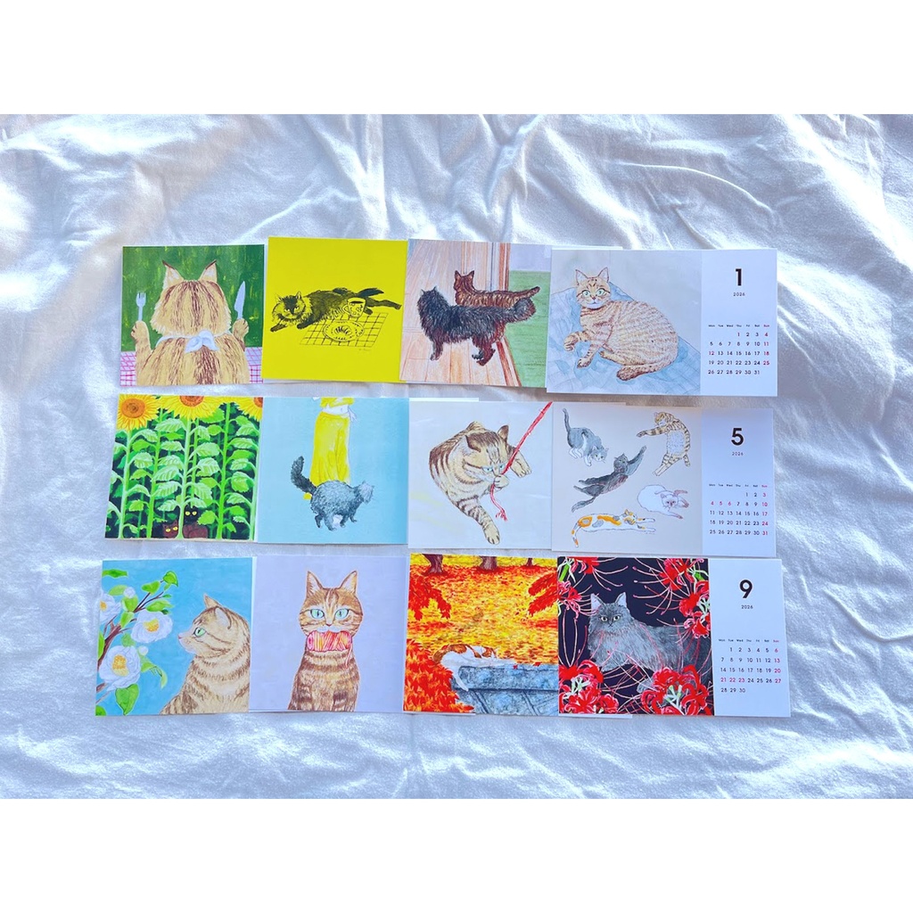 2026年度 卓上カレンダー(ハガキサイズ)木製スタンド付