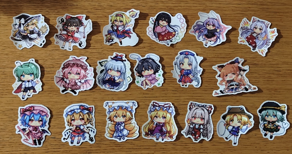 ◎ドット絵ステッカー19種類セット