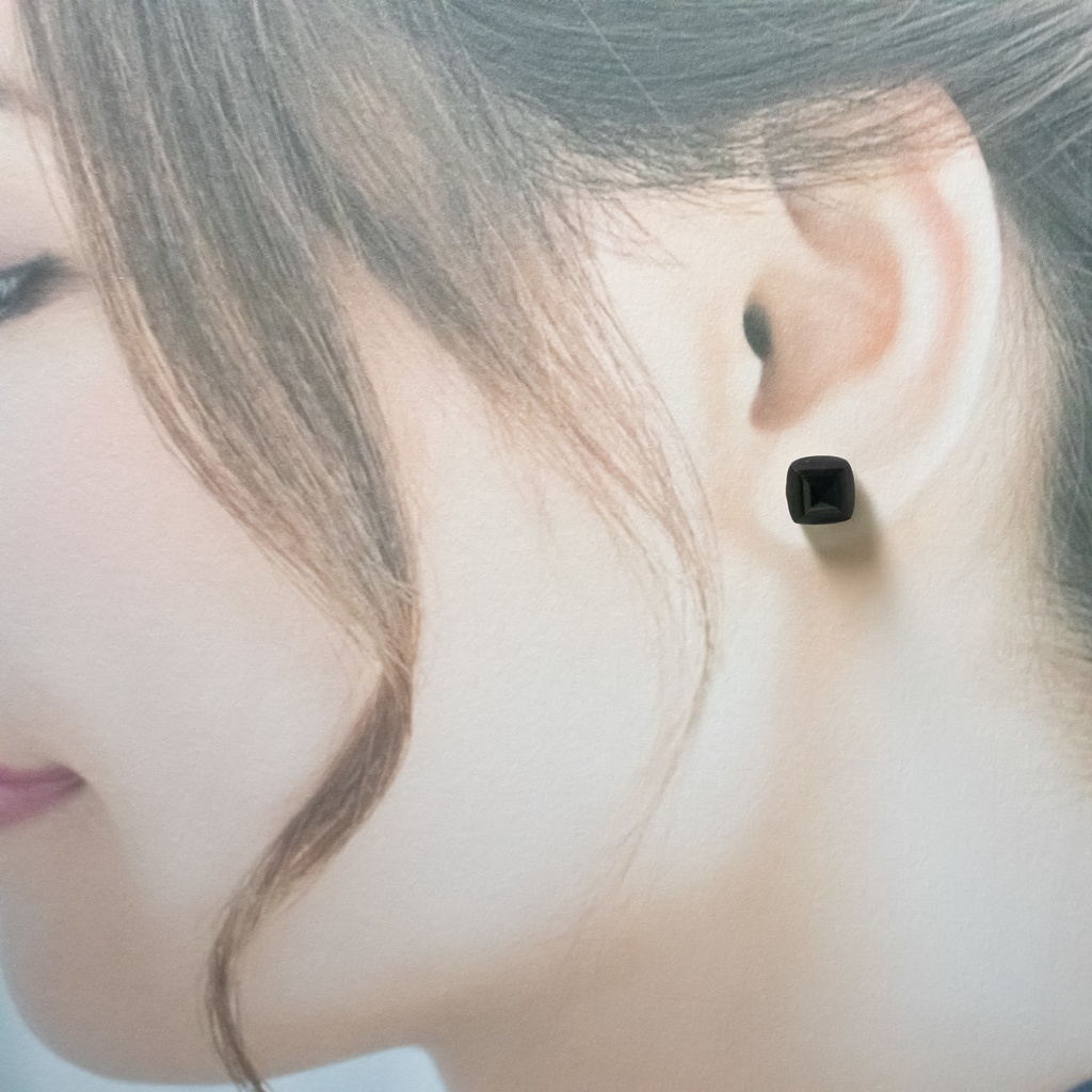 推し色★推し誕生石★天然石 オニキスの一粒ピアス【サージカルステンレス 金属アレルギー対応】