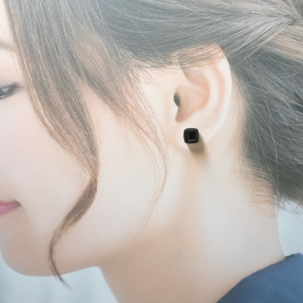 推し色★推し誕生石★天然石 オニキスの一粒ピアス【サージカルステンレス 金属アレルギー対応】