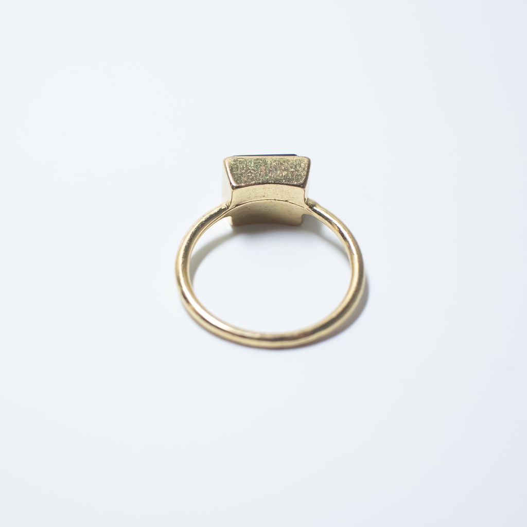 推し色★推し誕生石★ 天然石 アメジストのレクタングルリング【10号・13号】パープル 濃