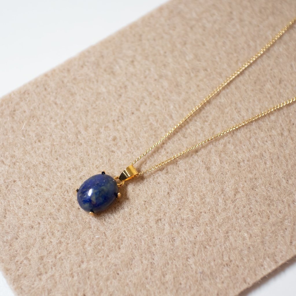 推し色★推し誕生石★ 天然石 ラピスラズリのアジャスター付きネックレス