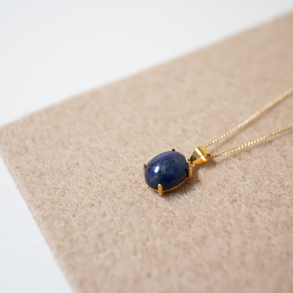 推し色★推し誕生石★ 天然石 ラピスラズリのアジャスター付きネックレス