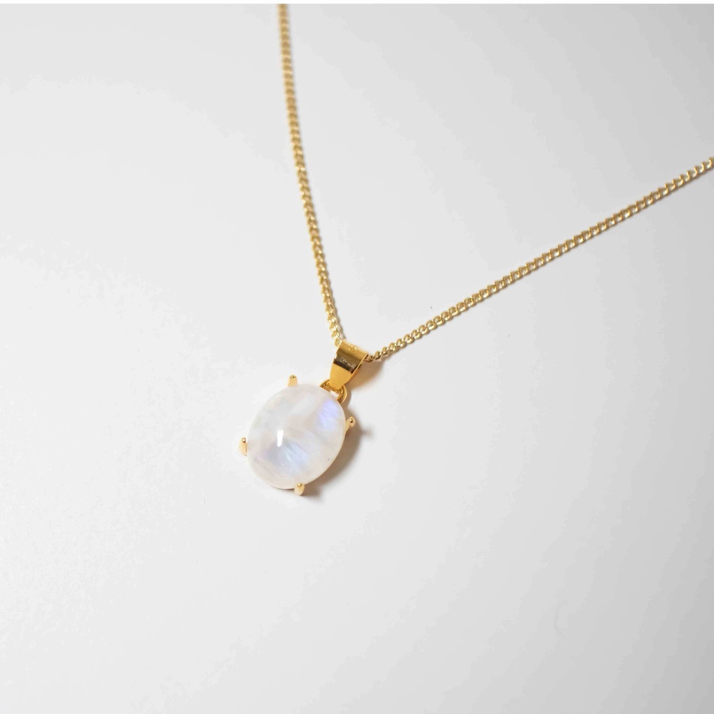 推し色★推し誕生石★ 天然石 レインボームーンストーンのネックレス【アジャスター付き】