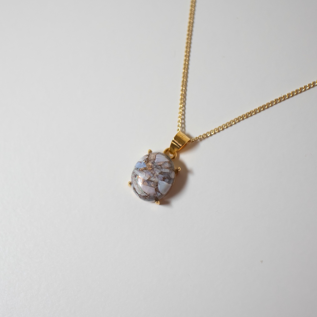 推し誕生石★10月 天然石 コッパーオパールのネックレス【アジャスター付き】