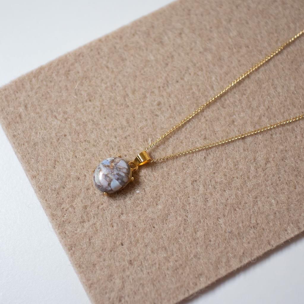 推し誕生石★10月 天然石 コッパーオパールのネックレス【アジャスター付き】