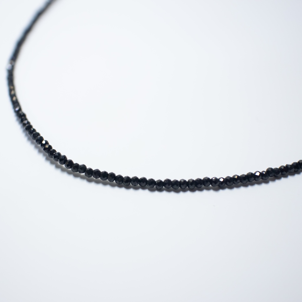 推し誕生石★ 天然石 ブラックスピネルのネックレス【アジャスター付きで調整可能】男女兼用