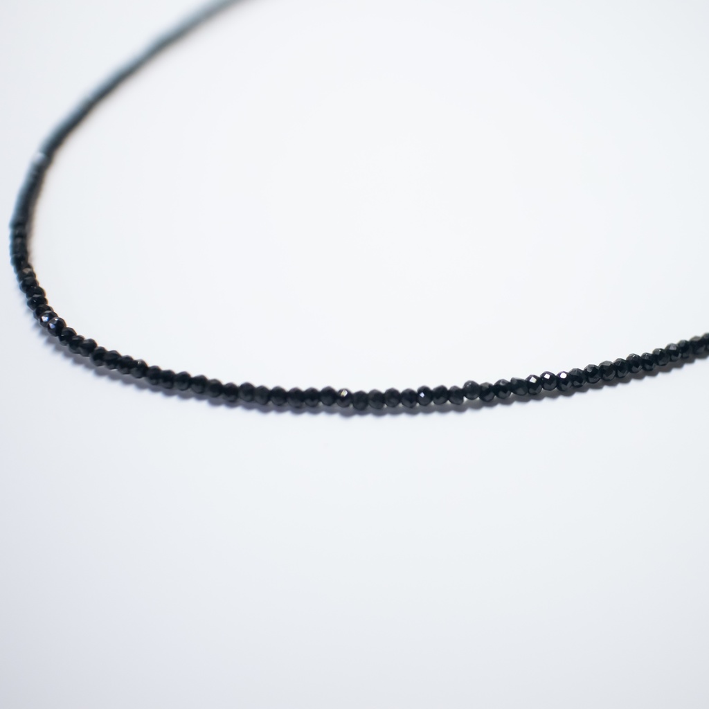 推し誕生石★ 天然石 ブラックスピネルのネックレス【アジャスター付きで調整可能】男女兼用