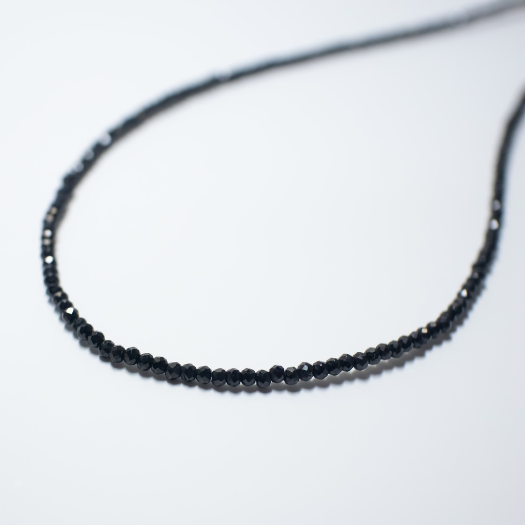推し誕生石★ 天然石 ブラックスピネルのネックレス【アジャスター付きで調整可能】男女兼用