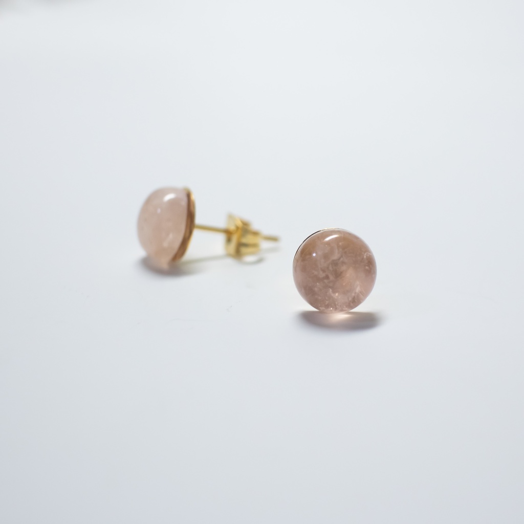 推し色★推し誕生石★ モルガナイト 天然石の一粒ピアス【サージカルステンレス 金属アレルギー対応】