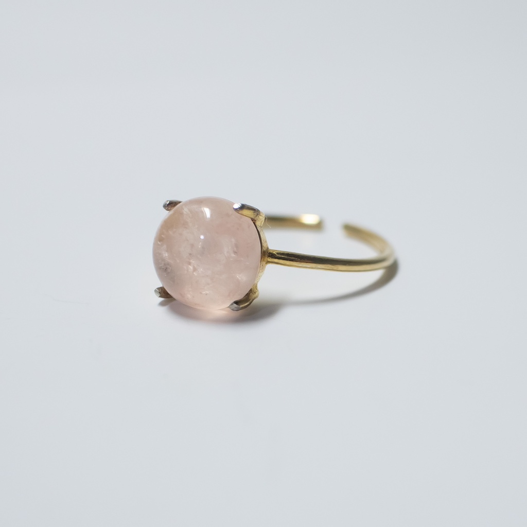 推し色★推し誕生石★ 天然石 モルガナイトのフリーサイズ リング【18KGP S925 】