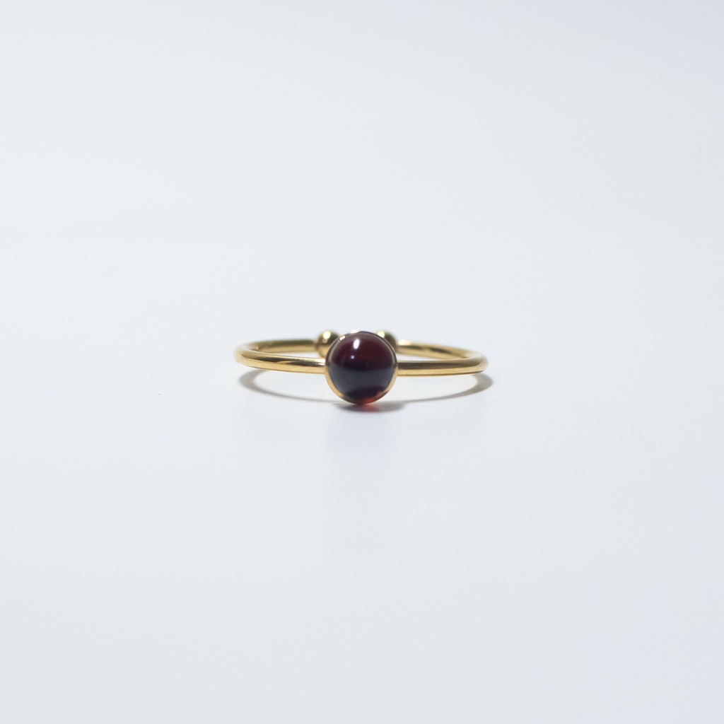 推し色★推し誕生石★ 天然石 モザンビークガーネットのピンキーリング【約3号】金属アレルギー対応 サージカルステンレス