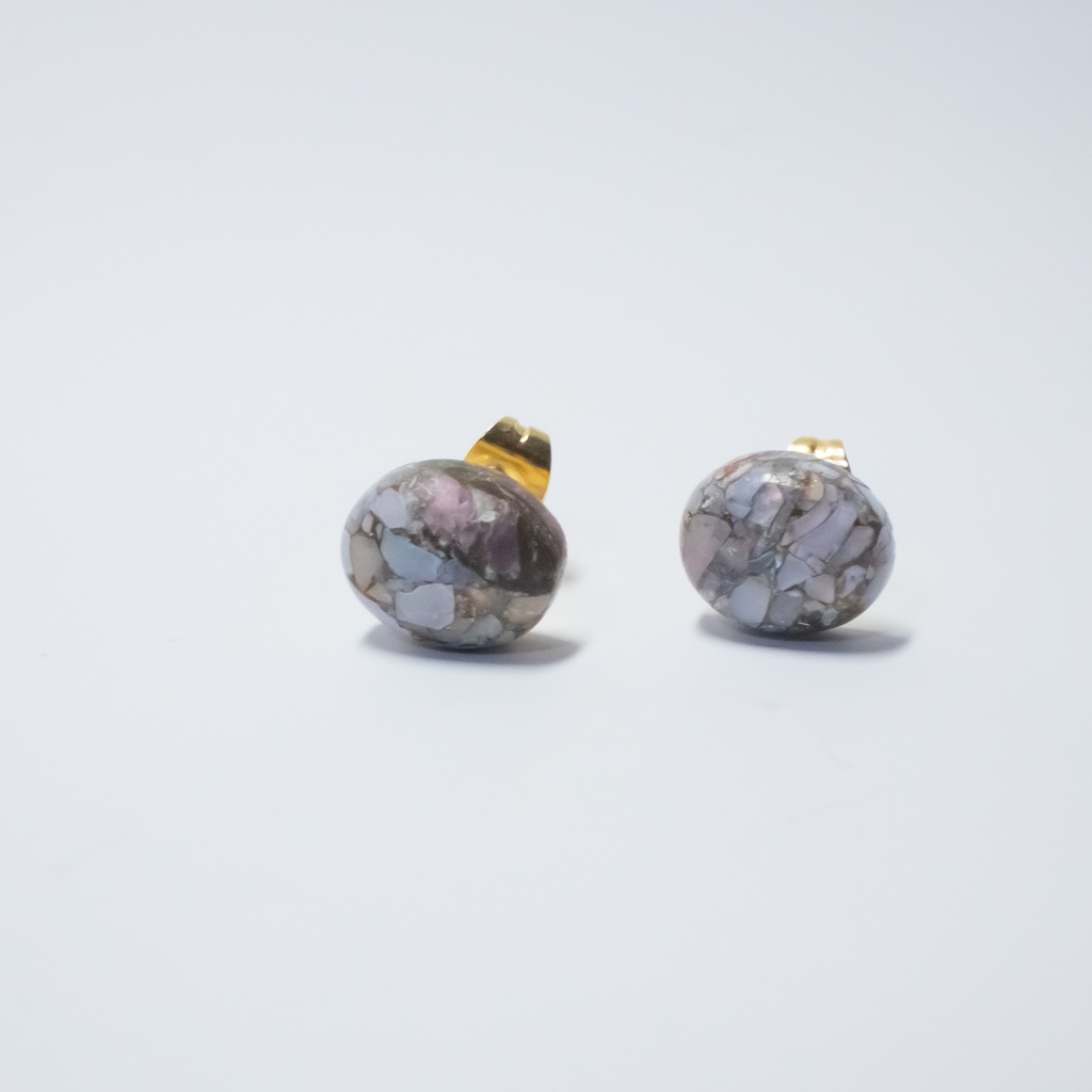 推し誕生石★ 天然石 コッパーオパールの一粒ピアス【サージカルステンレス 金属アレルギー対応】