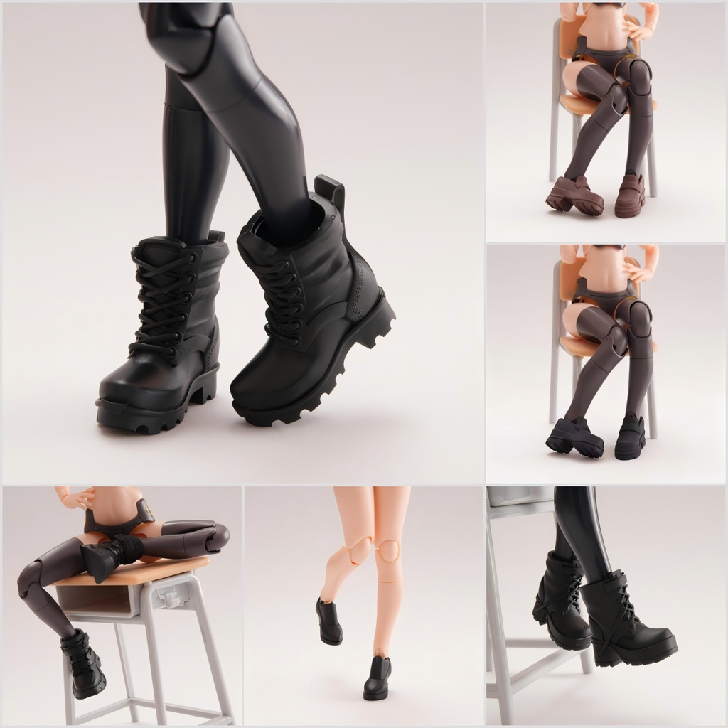 1/12　シューズ　ローファー　スニーカー　メガミデバイス　マーティンブーツ