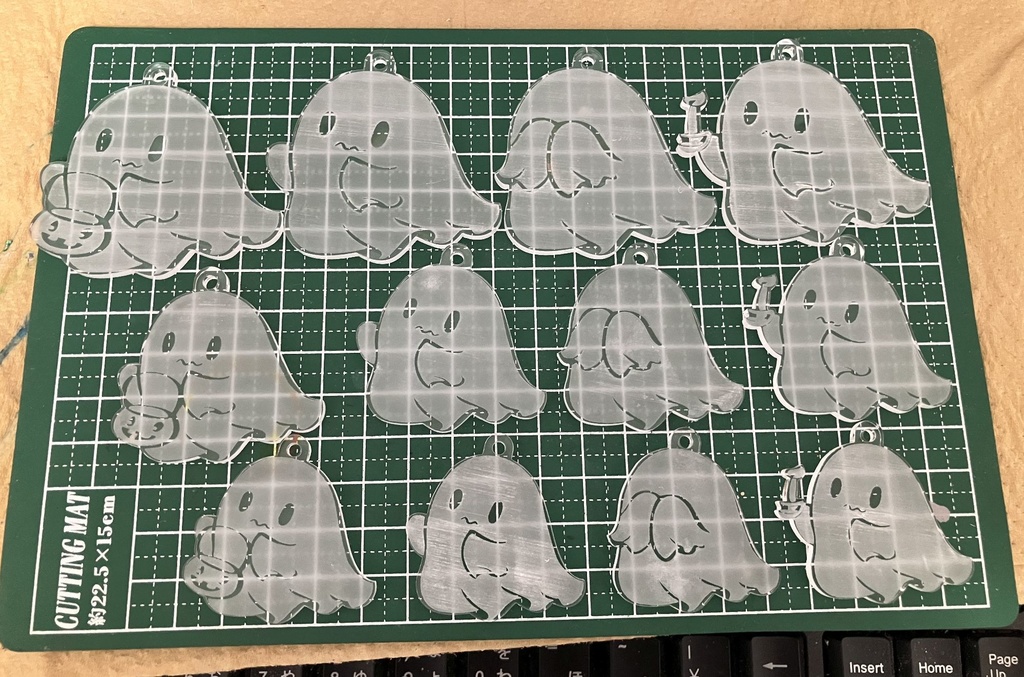 おばけのアクリルキーホルダーパーツのみ