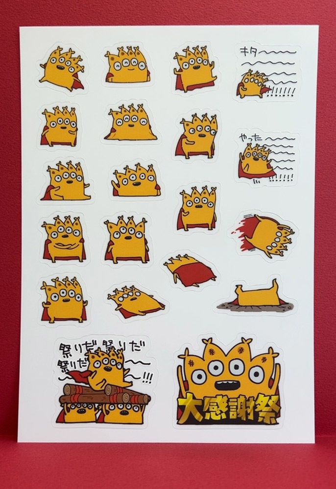 アイコンキャラのハーフカットシール